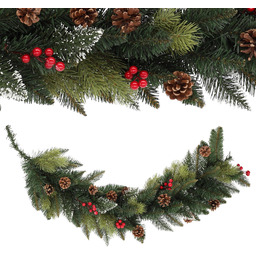 Girlanda świąteczna z szyszkami 115cm zielona