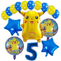 ZESTAW BALONÓW NA 5 URODZINY 5 LATEK POKEMON