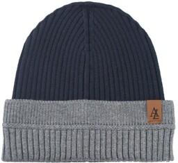 Jesienno-Zimowa Czapka (beanie) Alties - Granatowa z Popielem