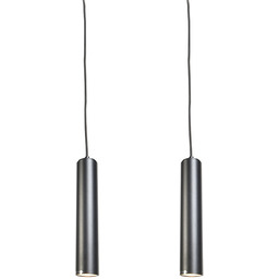Zestaw 2 designerskich lamp wiszących czarnych - Tuba
