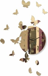 FLEXISTYLE z4g-0a Duży nowoczesny zegar ścienny motyl okrągły