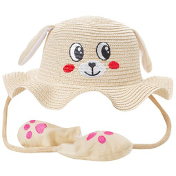 Kapelusz dziecięcy z buźką psa i podnoszonymi uszkami