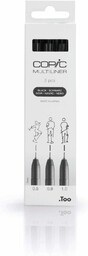 COPIC Multiliner Set Black, 3 pisaki o 3