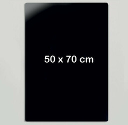 Szklana tablica magnetyczna do ściany, czarna, 700 x
