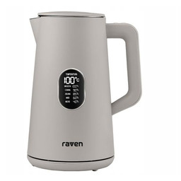 2x Czajnik elektryczny RAVEN 1,5L szary wyświetl. LED