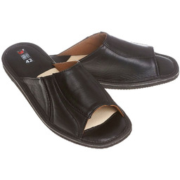 Domowe skórzane pantofle męskie z otwartym palcem