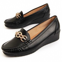 Mokasyny klinowe Montevita Moli3 czarne