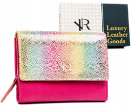 Portfel skórzany Rovicky RV-3412-SLA różowy