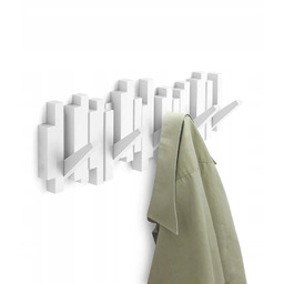 Wieszak ścienny biały do przedpokoju na ubrania nowoczesny