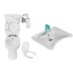 ZESTAW 4w1 dla niepełnosprawnych : Kompakt WC 363x455x670