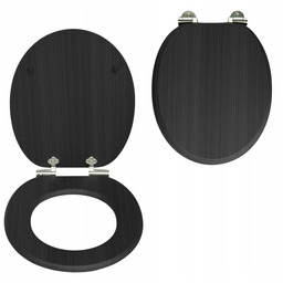 Deska Sedesowa Uniwersalna Mdf wolno opadająca czarna wytrzymała