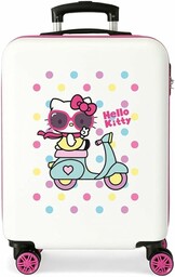 Hello Kitty Dziewczynka, biały, 38x55x20 cm, walizka kabinowa