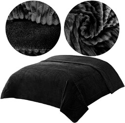 Narzuta 200 x 220 Dwustronna Capri Czarny