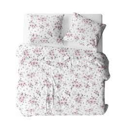 KARO Pościel z kory 160x200 biała pudrowa różowa