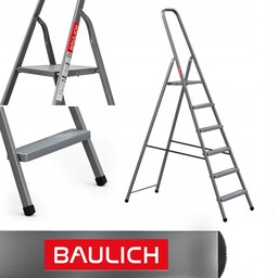 Drabina domowa 6 stopniowa składana szara Baulich