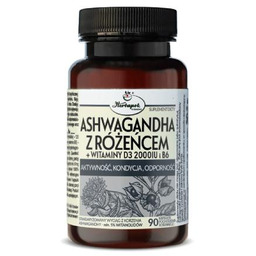 Ashwagandha z różeńcem + witaminy D3 2000 IU