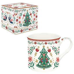 KUBEK PORCELANOWY Christmas Folk - Folkowa Choinka