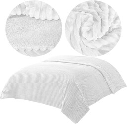 Narzuta 160 x 200 Dwustronna Capri Biel