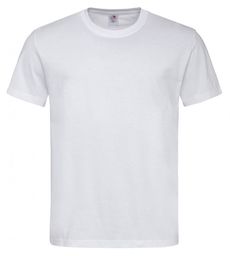 Biały Bawełniany T-Shirt Męski Bez Nadruku -STEDMAN- Koszulka,