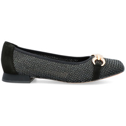 Plecione baleriny damskie - CAPRICE 9-22503-42 CZARNE