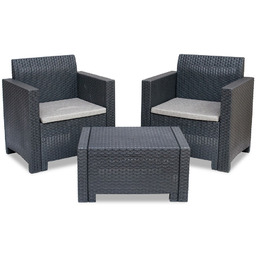 Zestaw technorattanowy Nebraska Terrace 2 antracytowy Bica