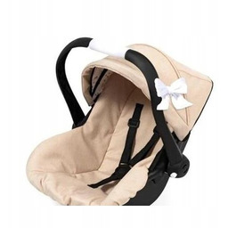 Fotelik Samochodowy Dla Lalek Z Daszkiem Beżowy