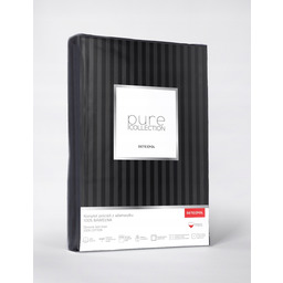 Pościel Hotelowa 220X200 Adamaszek Bawełna Satyna Pure Czarna