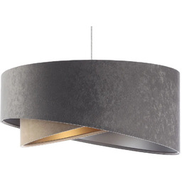 Lumes Szara welurowa lampa wisząca do sypialni -