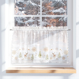 Markizeta Zazdrostka woalowa 100x60 001 biała Choinki Zimowa