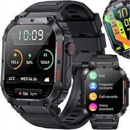 Smartwatch Zegarek Męski Militarny Rozmowy Wielofunkcyjny Pomiary Menu