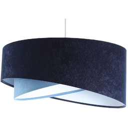 Lumes Granatowo biała lampa wisząca welurowa EX994 R4-Z11