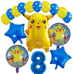 ZESTAW BALONÓW NA 8 URODZINY 8 LATEK POKEMON