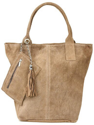 Shopperka skórzana VERA PELLE taupe T49