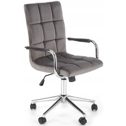 Krzesło Biurowe Obrotowe Gonzo Velvet Szare Halmar