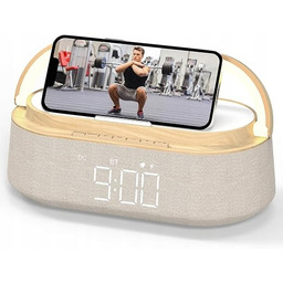 Radiobudzik Bluetooth 6w1 z Ładowarką Indukcyjną 15W Bateria