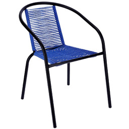 Elior Niebieskie krzesło sznurkowe na balkon G4-Z44