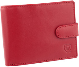 Portfel damski skórzany antykradzieżowy RFID (czerwony)