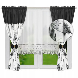 Komplet Zasłon Do Kuchni Z Firaną Na Taśmie