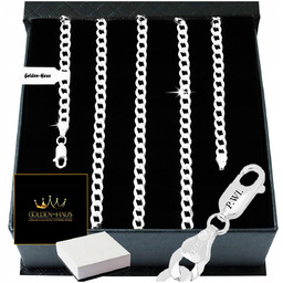 SREBRNY ŁAŃCUSZEK MĘSKI SPLOT PANCERKA 55cm/4,5mm 925 PREZENT