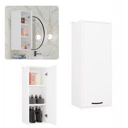 Nowoczesna Biała Szafa Łazienkowa Wisząca 1 Drzwi 3