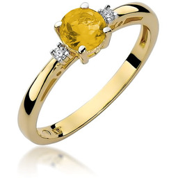 Złoty pierścionek Cytryn 0,50ct żółte złoto pr. 585