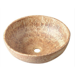 Umywalka ceramiczna 42x15 cm z wzorem/brązowa