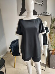Masełkowy letni komplet dresowy oversize - czarny One