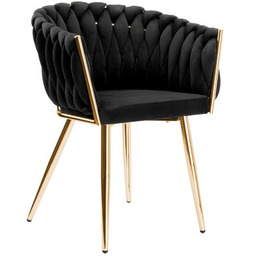 EHOKERY Krzesło Cofton Gold Velvet Czarny
