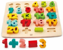 Kolorowa układanka matematyczna z drewna E1550A-Hape, zabawki edukacyjne