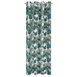 Eurofirany Firana 140x250 Davos biała zielona liście monstery