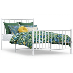 Edinos Białe metalowe łóżko rustykalne 100x200 cm F5-K53