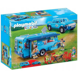 Playmobil 9502 Auto przyczepa kempingowa i rodzina Pickup