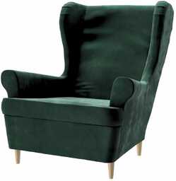 Pokrowiec na fotel Strandmon, ciemny zielony, 82x100x101cm, Velvet