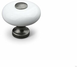 Gałka meblowa Tods 30 Porcelanowa Biała z Antyczną